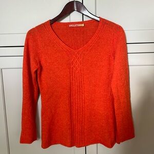 Kuna 100% Baby Alpaca sweater, dark orange/red color, made in Peru